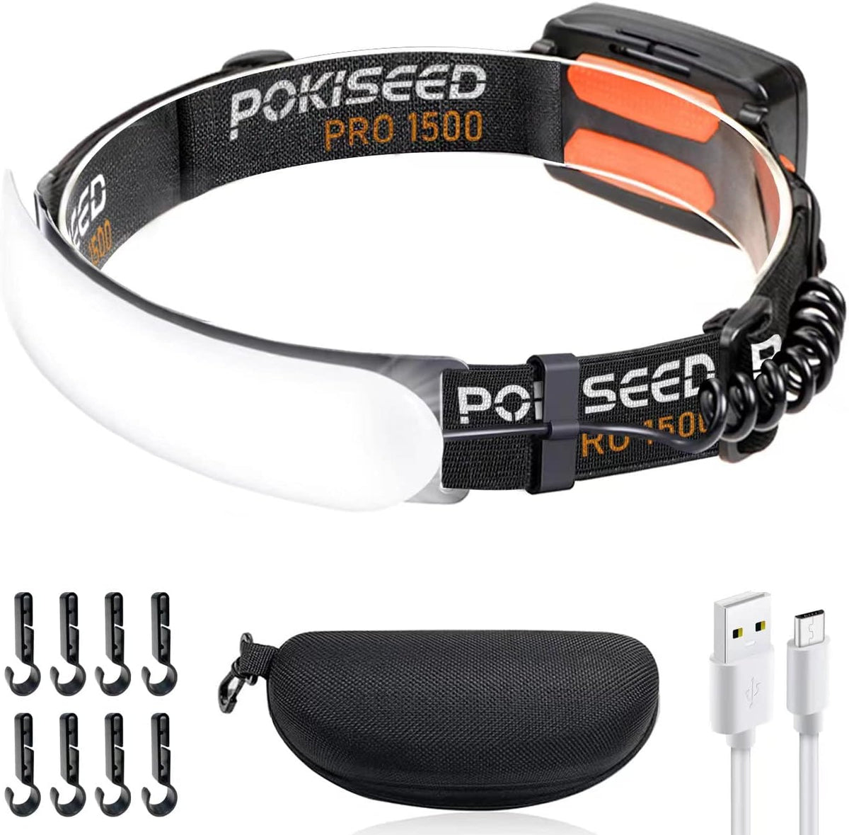 LED Headlamp Rechargeable, Super Bright 1500 Lumens 230° Wide Beam Headlamp, 3 Modes IPX6 Waterproof Lightweight Head