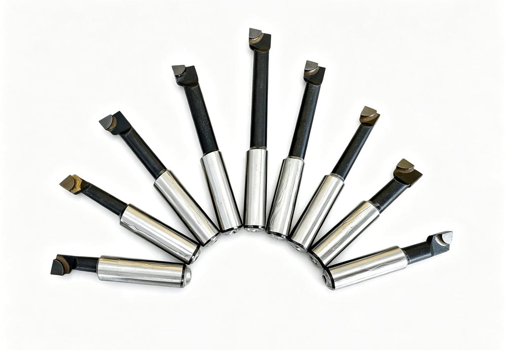 1/2" Shank 9 Pcs Boring Bar Set Carbide Tipped Bars