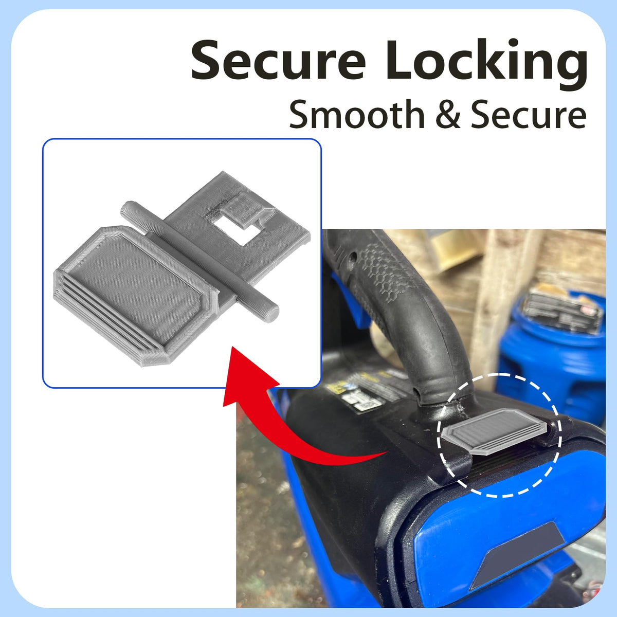 Replacement Battery Latch Compatible with Kobalt 40V Outdoor Equipment, Secure Locking Clip for Leaf Blowers 2pc (Blue)