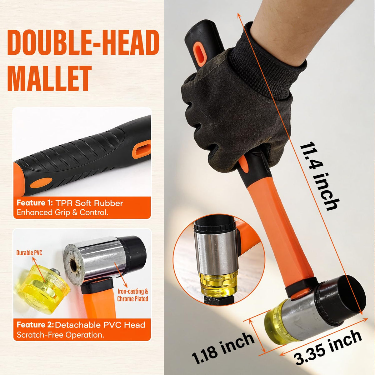 43-Piece Laminate Wood Flooring Installation Kit, 17” Heavy Duty Pull Bar, Solid Tapping Block, Double-Faced Mallet