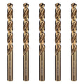 3/8 Inch HSS Twist Drill Bits 5Pcs, HPHOPE 3/8" Jobber Drill Bits Set, Straight Round Shank, Suitable for Drilling in Hard Metal, Stainless Steel, Cast Iron