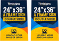 24x36 Inch Heavy Duty Slide-in A-Frame Sidewalk Sign, Double-Sided Folding Steel Metal Sandwich Board Pavement