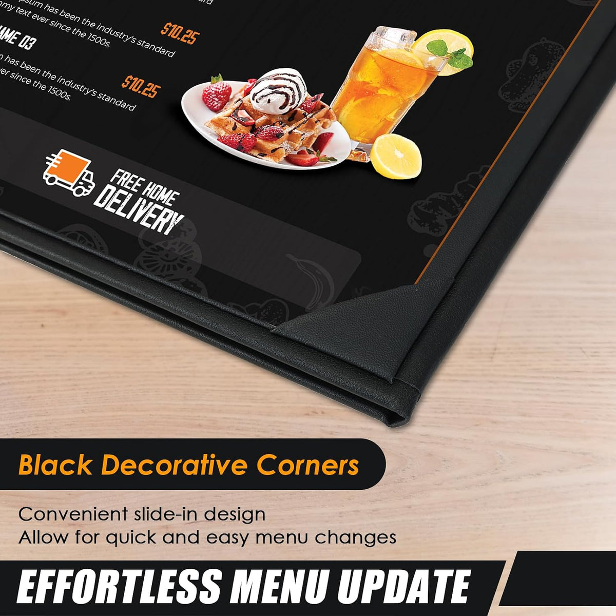 10 Pack 2 Panel 2 View Restaurant Menu Covers 8.5" x 11"