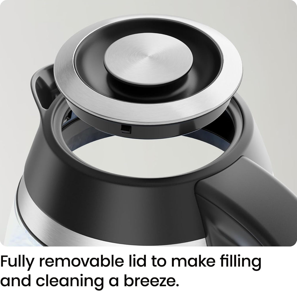 Electric Kettle, 1.8L 1500W, Hot Water Boiler, Removable Lid for Easy Cleaning, Auto Shut Off, Boil-Dry Protection