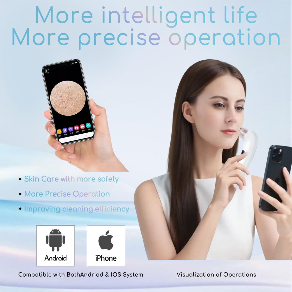 Blackhead Remover Vacuum Heat Visible, Pore Vacuum with Heating & HD Camera, Black Head Extractions Tool for Men and