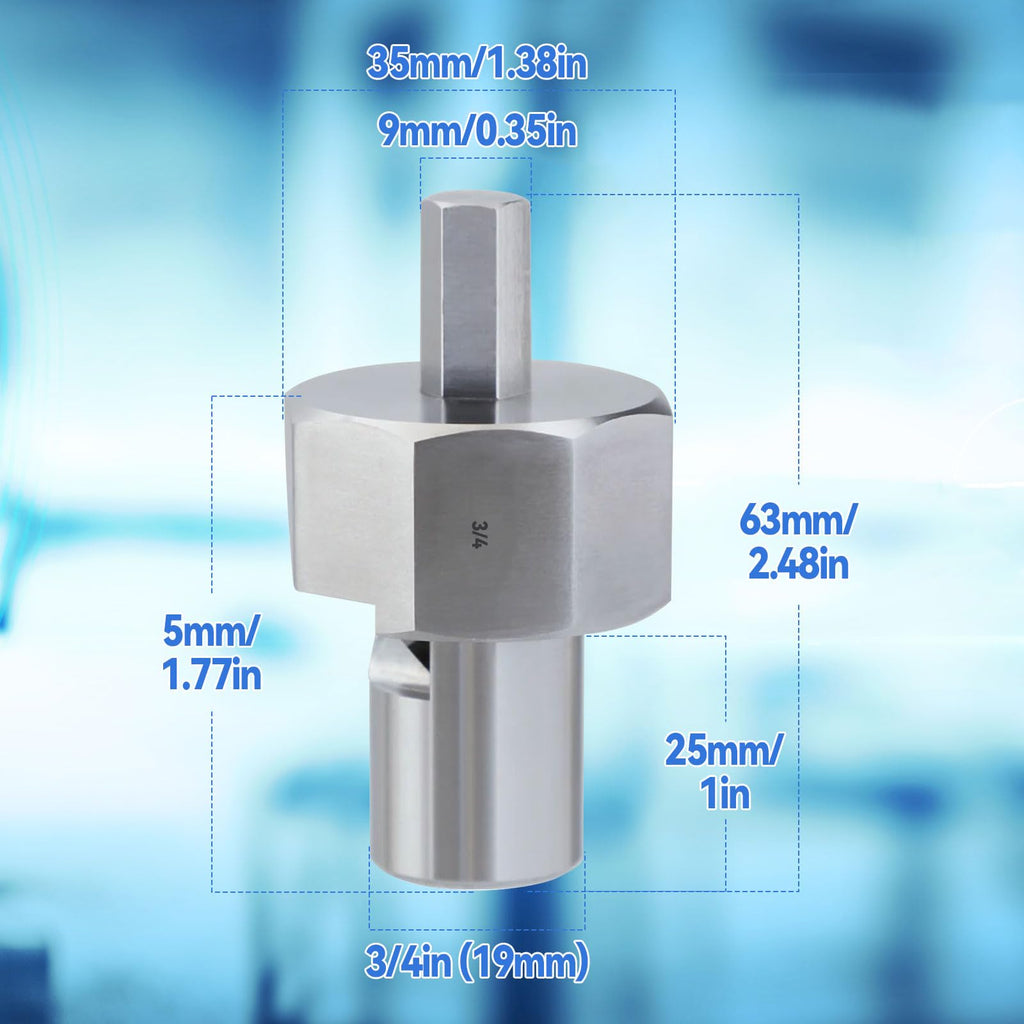 Dog Hole Chamfer Reamer Tool, Workbench Dog Hole Shaping Trimmer T10 Alloy Blade Stainless Steel 9mm Hex Shank for 19mm/20mm Woodworking Dog Holes Polished Finish for Electric Drills (19mm)