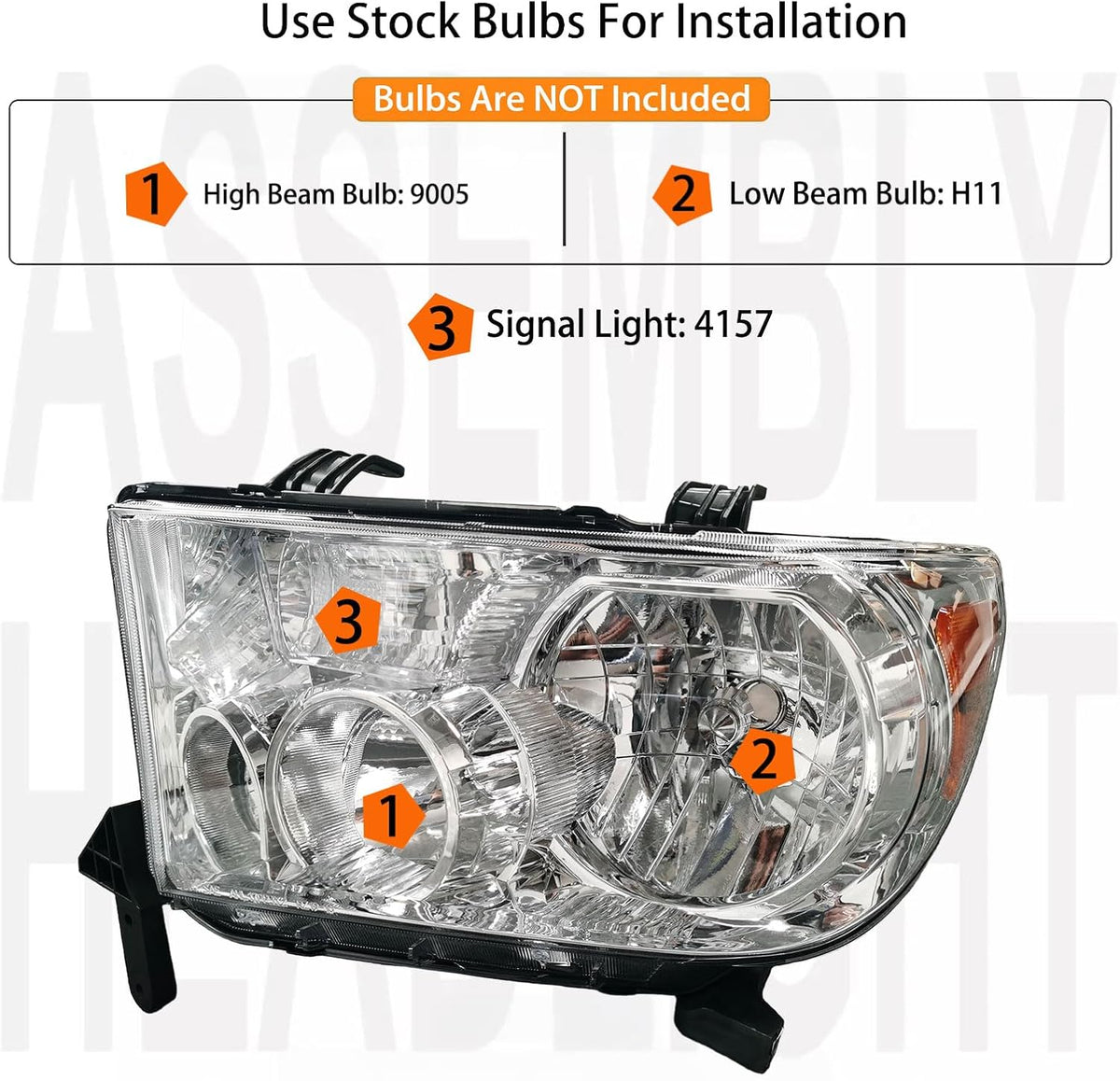 Headlight Assembly w/Electronic Level Adjuster For 2007-2013 Toyota Tundra