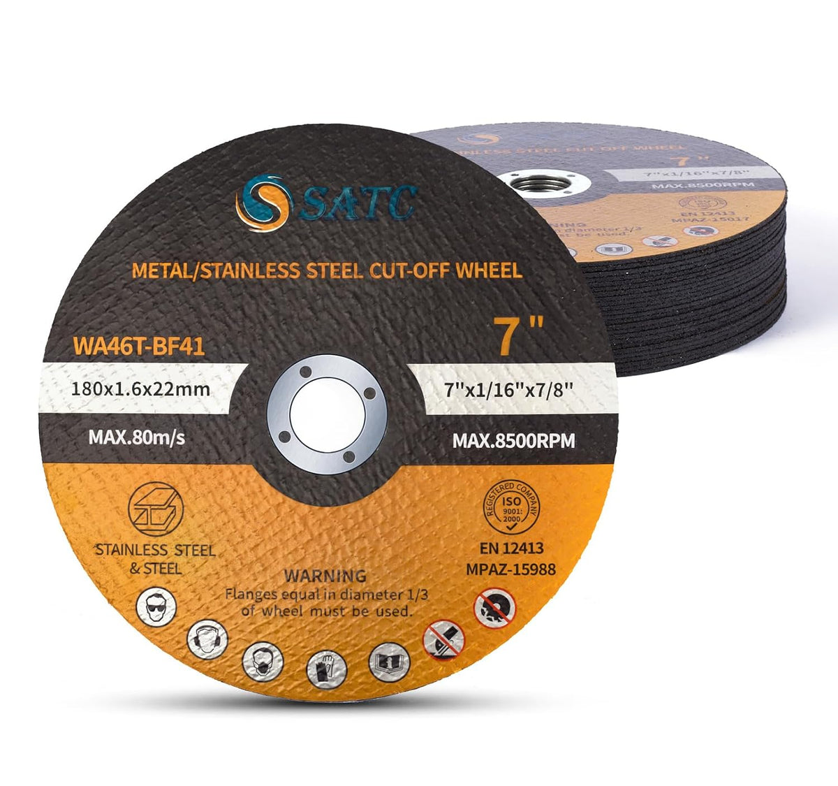 S SATC 7" Cutting Wheel 25 PCS Metal Cutting Blade 7 x 1/16 x 7/8 inch Cutting Disc Die Grinder Disc Fits Angle Grinder Air Tool