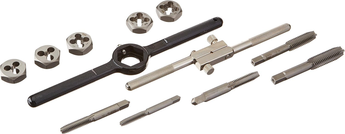 Irwin Industrial Tools 24612 Fractional Tap and Hex Die Set, 12-Piece