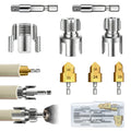 3PCS PVC Pipe Threader Tool Kit-1/2" 3/4" 1" Dual-Function Integrated Internal & External Pipe Threading Tool for Water Pipe,Drill Compatible Threading Tool for Pipe Projects and Home Repairs