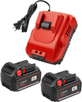 2-Pack 18V 6.0Ah Replacement for Milwaukee M-18 Battery and 1 Charger(red)