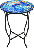 Indoor Outdoor Metal Round Side Table, 14" Round Patio Coffee Bistro Table