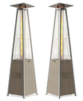 89-Inch 48,000 BTU Outdoor Pyramid Patio Heater with Wood-Grain Finish