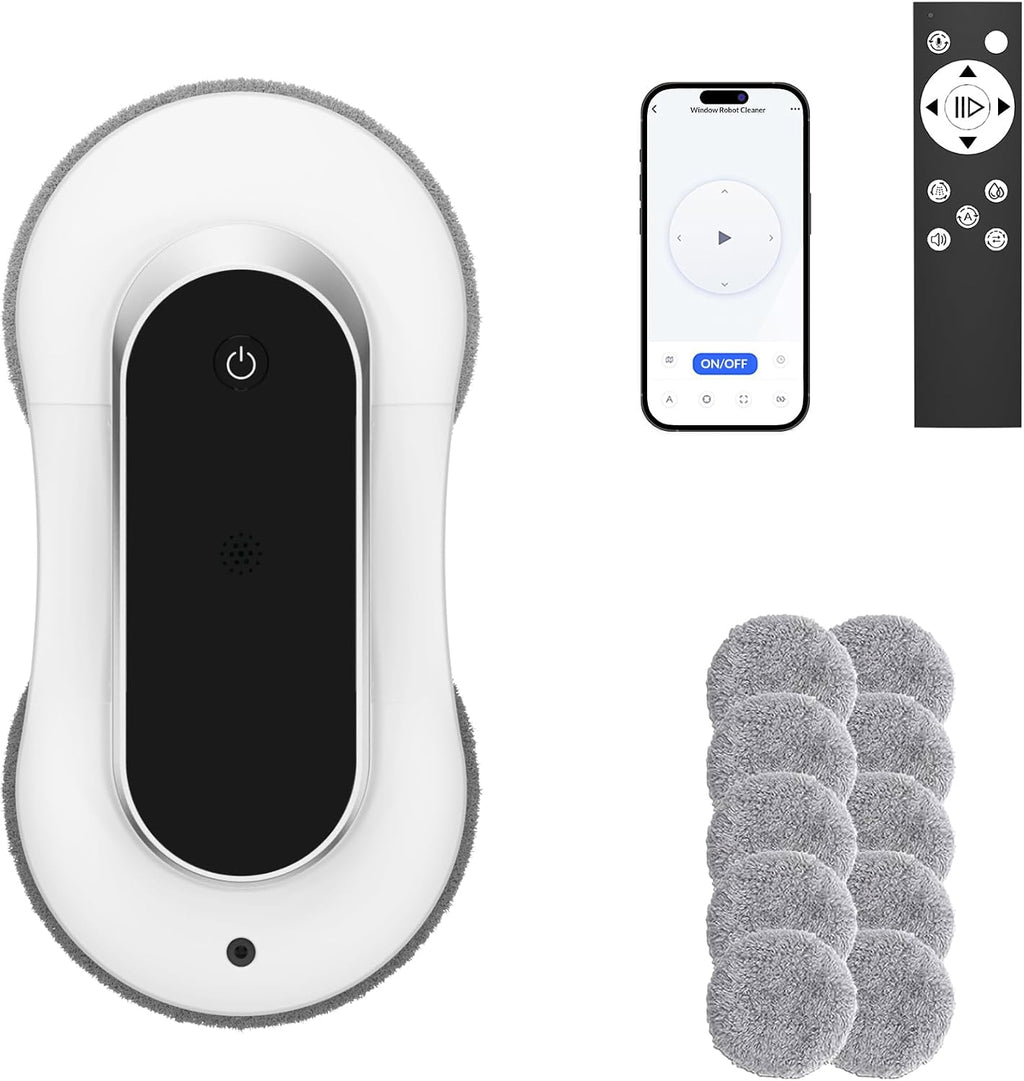 Automatic Window Cleaner Robot With Dual Water Spray,Smart Window Cleaning Washer Machine With 3000pa Suction&AI Path