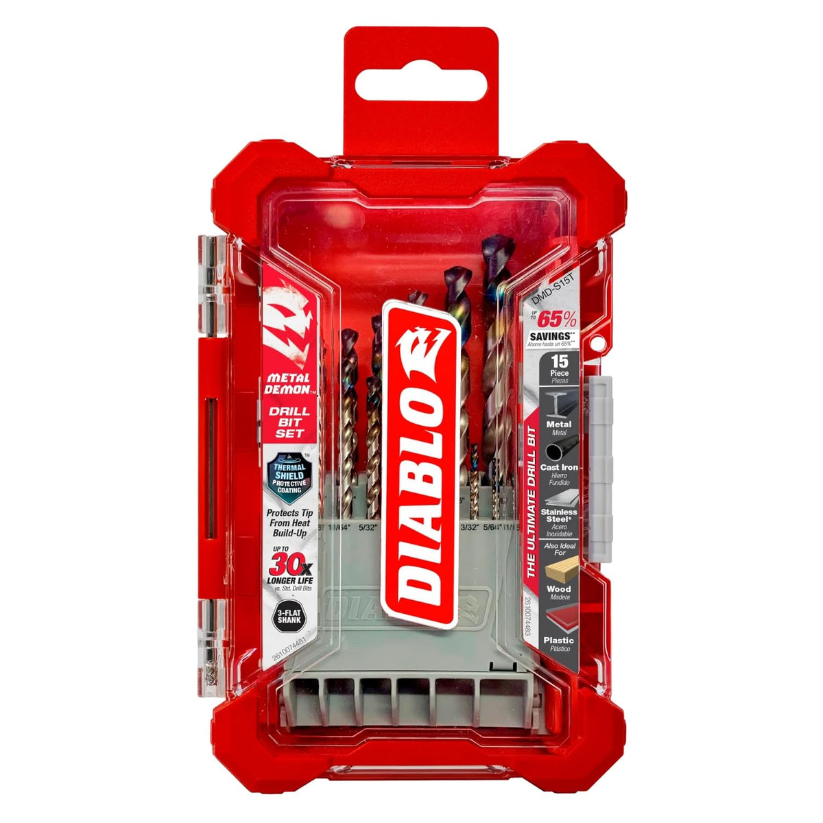 Diablo Metal Demon Drill Bit Set - 1/16" - 3/8" Size Range, 15-Piece