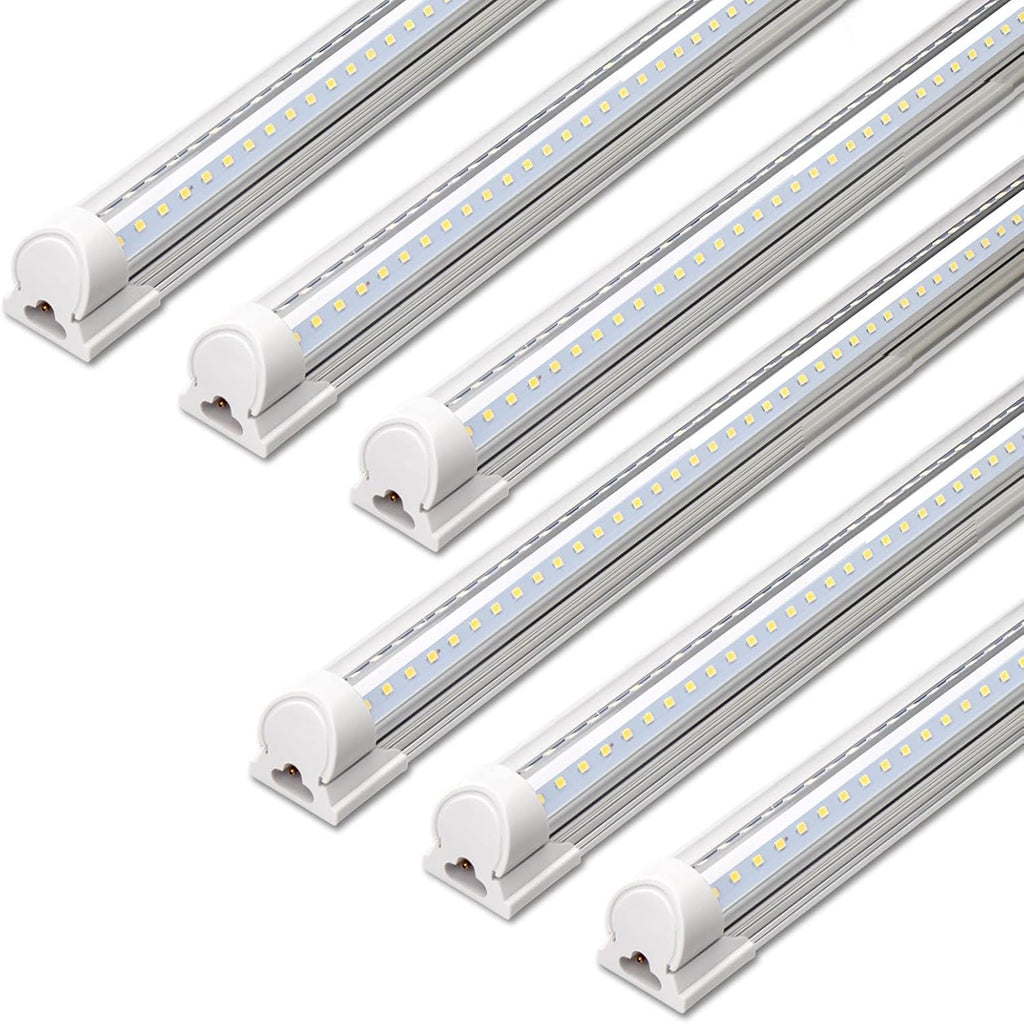 Barrina T8 LED Shop Lights 4FT, 40W 5500LM 5000K, High Output Tube, 6 Packs