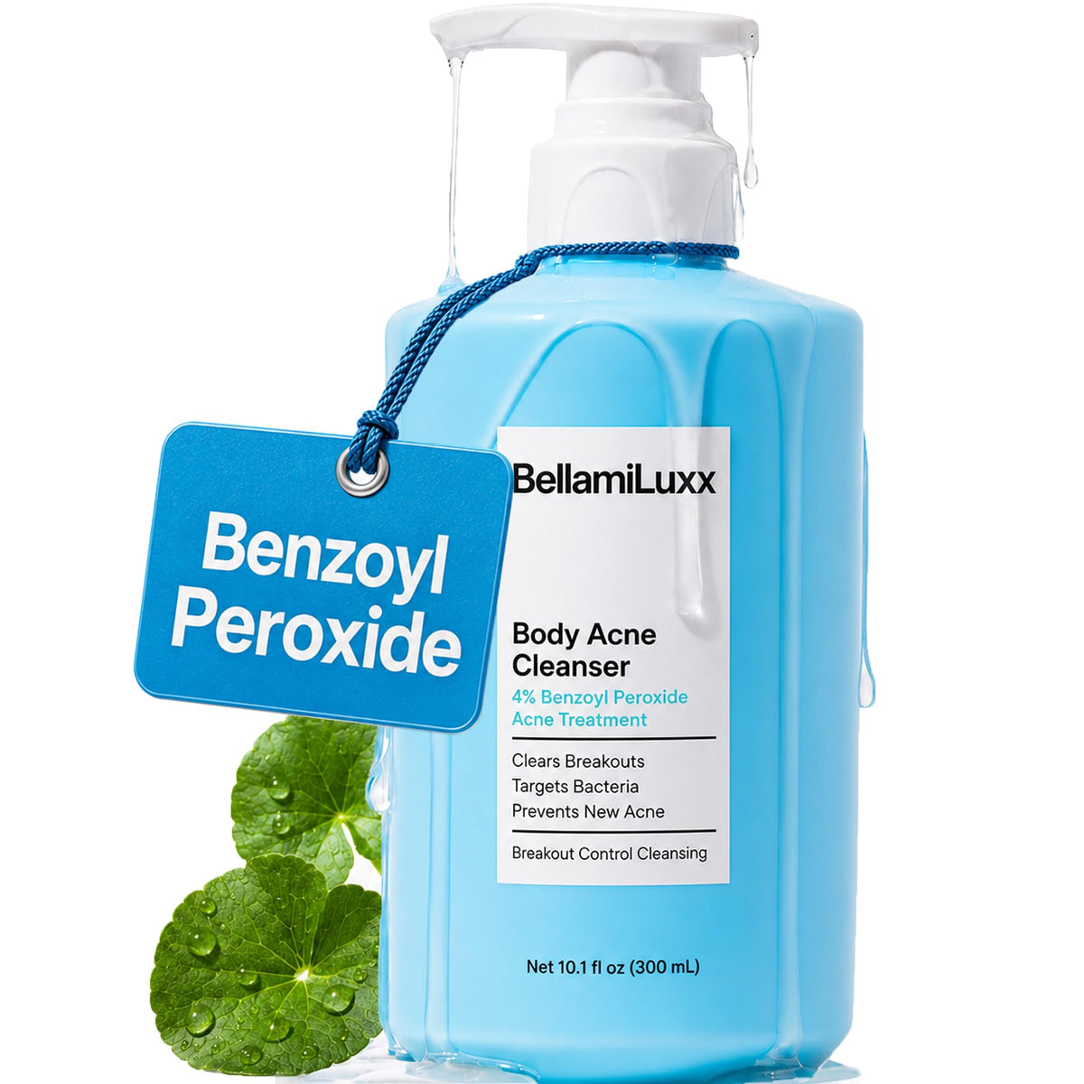 Benzoyl Peroxide Body Acne Wash: Body Acne Treatment Wash for Acne on Back, Chest, Butt & Folliculitis-Prone Skin –