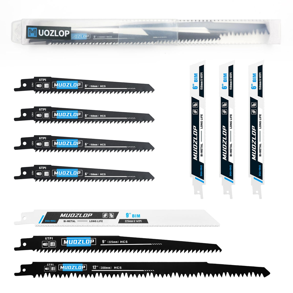 MUOZLOP 10 Pack Reciprocating Saw Blades Set