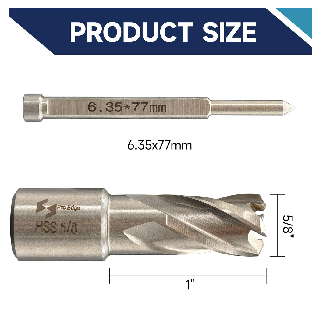 1PC M2AL HSS Annular Cutter 5/8" Cutting Dia 1" Depth 3/4" Weldon Shank