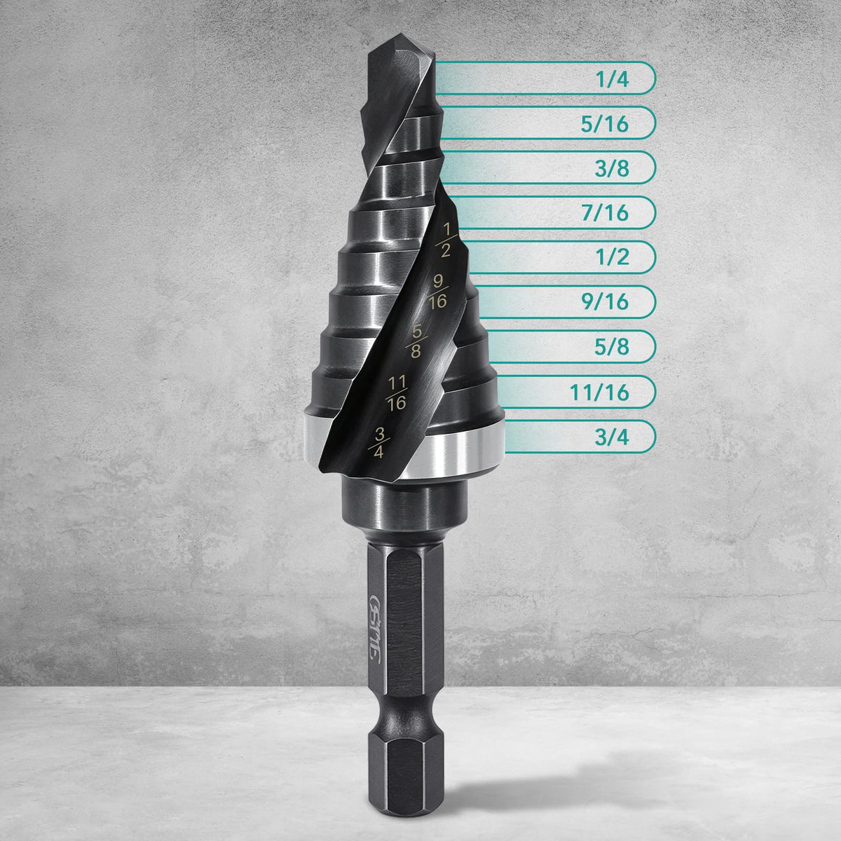 OSTTE M35 Cobalt Step Drill Bit for Metal,1/4"-3/4"(9 Steps)