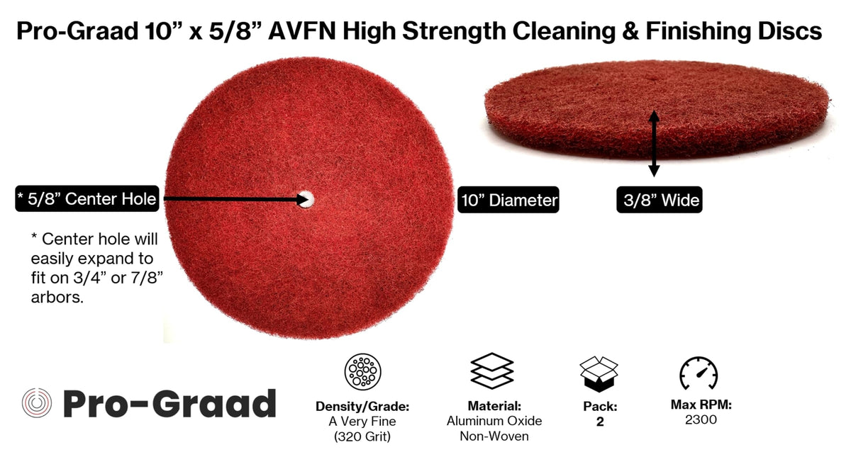 Pro-Graad High Strength Disc 10" x 5/8", AVFN Very Fine, 28074, 2 Pack