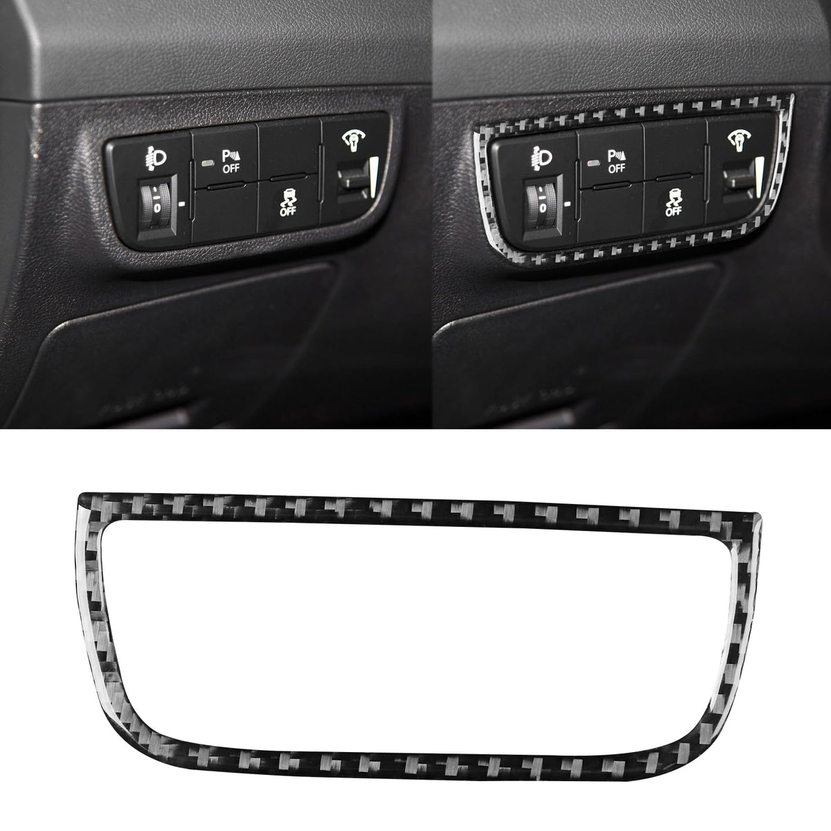 JKYUKU Real Carbon Fiber for Hyundai Accessories Headlight Power Switch