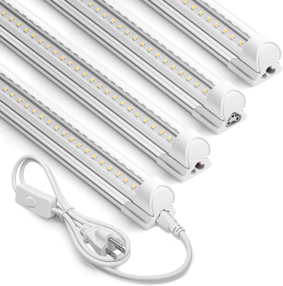 Barrina T8 LED Shop Lights 2FT, 20W 3000LM 5000K, 4 Pack, High Output Tube