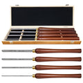 SIIIXS 4Pcs HSS Bowl Gouge Set, Wood Lathe Turning Chisels with Wooden Box