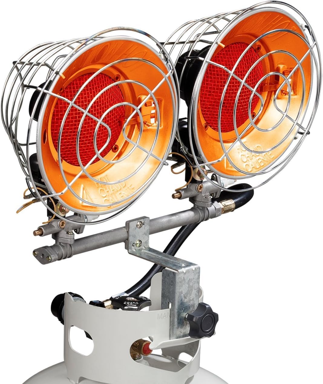 FBDTP30 Infra-Red Tank Top Outdoor Heater for Use with Propane Gas Tanks for Camping, Patios, and More, Double