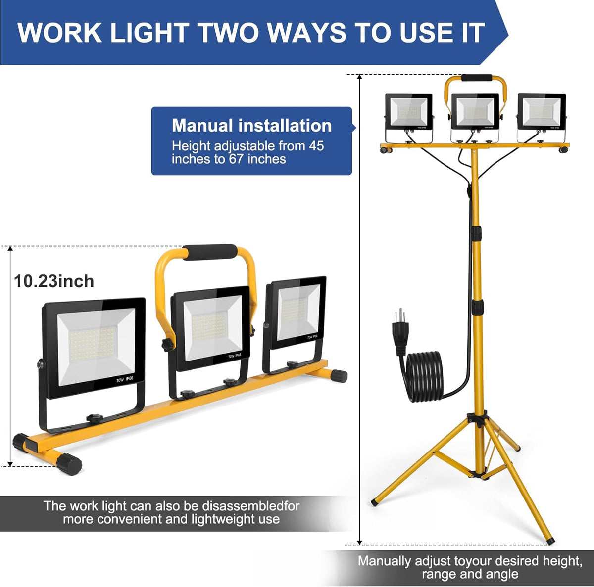 21000Lumens LED Work Lights with Stand