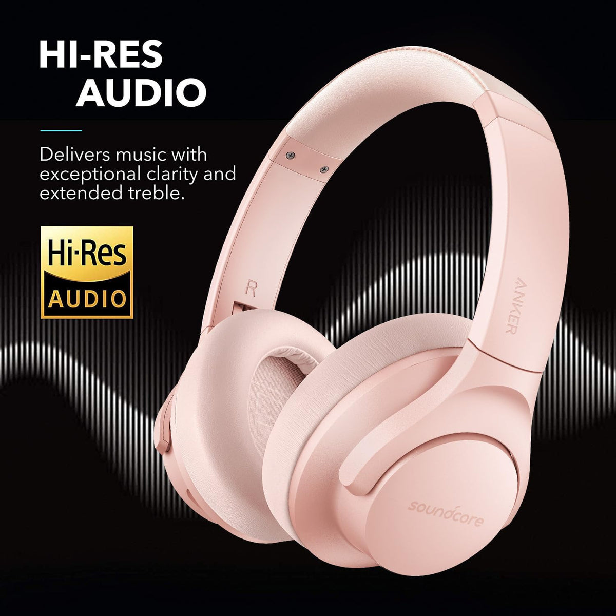 Anker Life Q20 Hybrid Active Noise Cancelling Headphones, Wireless Over Ear Bluetooth Headphones, 60H Playtime