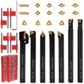 21Pcs Kit Indexable Lathe Turning Tool,7 Pcs Shank and 14 Pcs Inserts