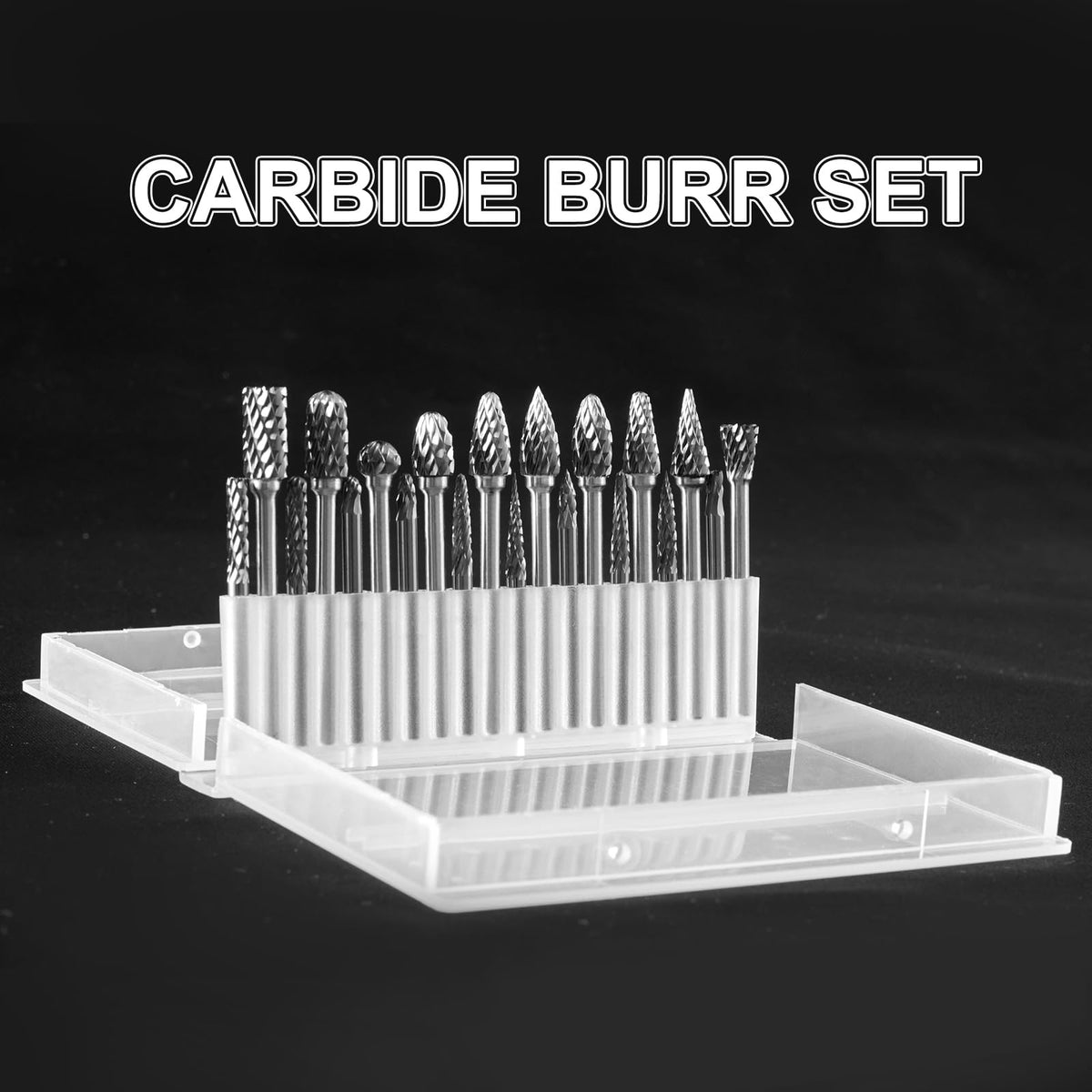 1/8"Shank Tungsten Carbide Burr Set,20PC Double Cut Die Grinder Rotary Tool