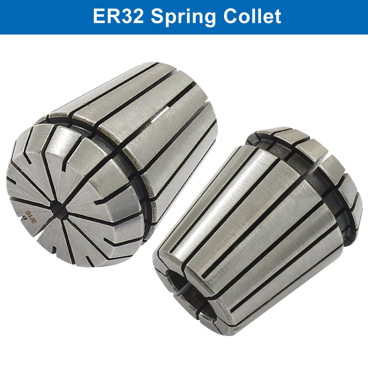 Piutouyar High Precision ER32 Spring Collet Nut Set, 2 Pcs ER32 3/16 Inch