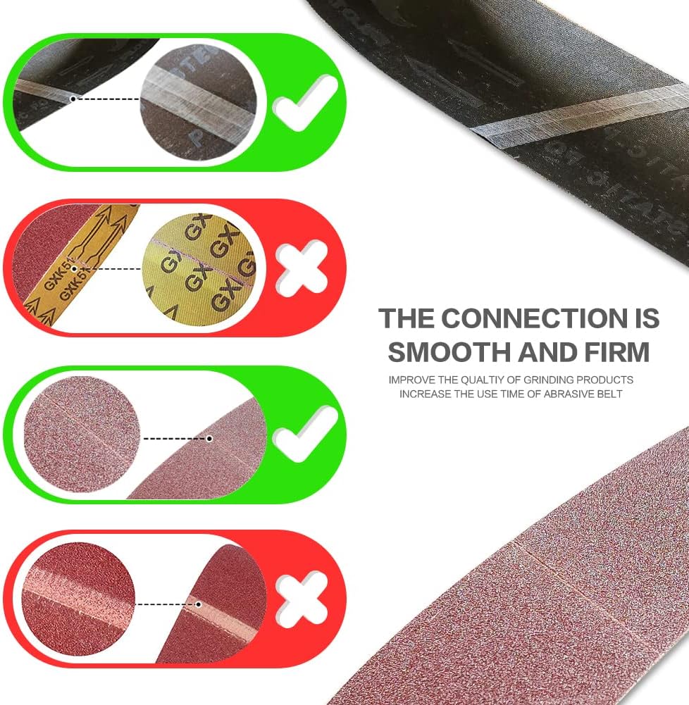 3 x 21 Inch 40 Grit Sanding Belt | Premium Aluminum Oxide Sanding Belt | Premium Sander Sandpaper – 12 Pack