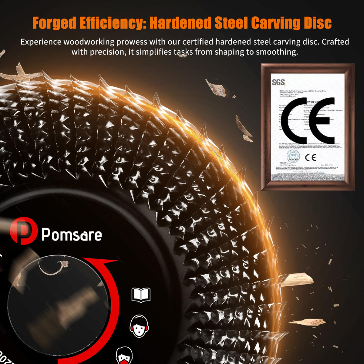 Pomsare 13PCS Wood Carving Disc Set for Angle Grinder, Sanding Wheel