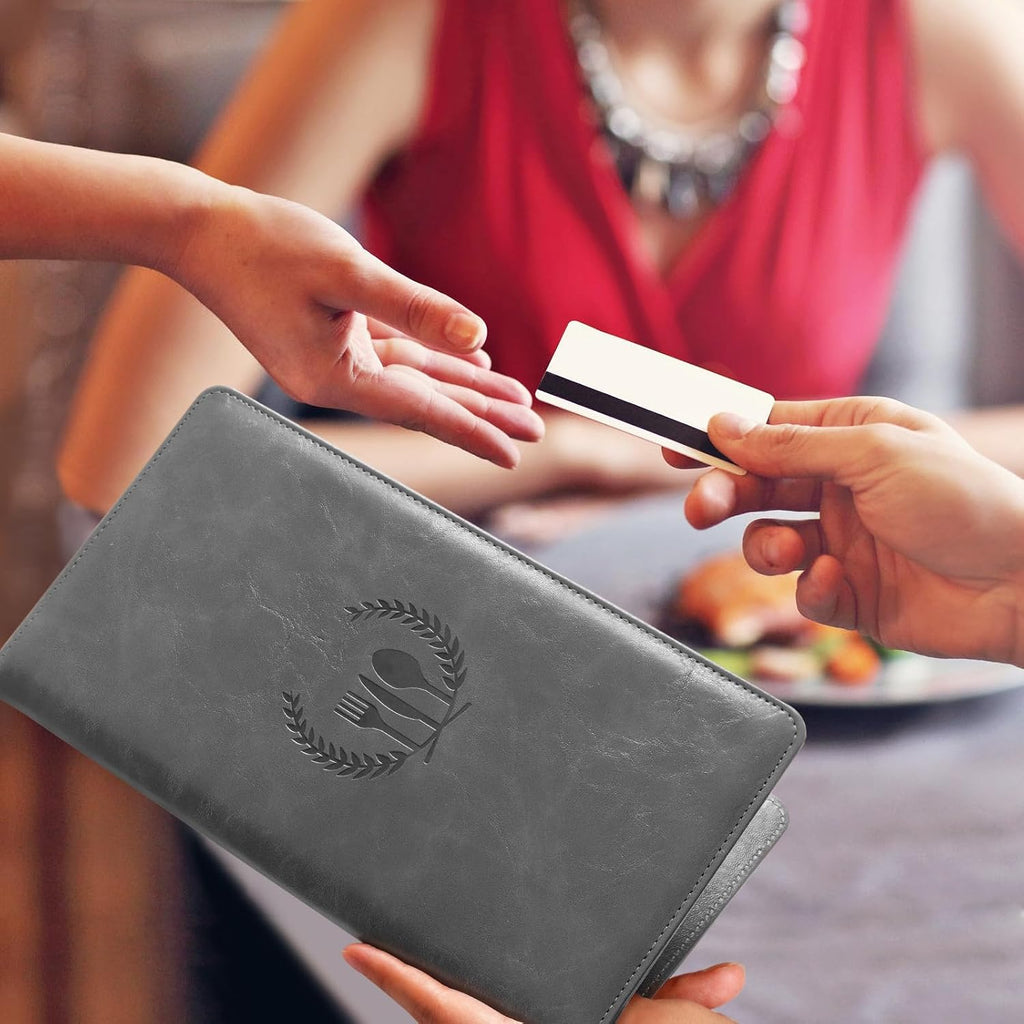 Restaurant Check Presenters - Customer Check Holder for Restaurants, Restaurant Bill Holder, Gray - 20 Pack