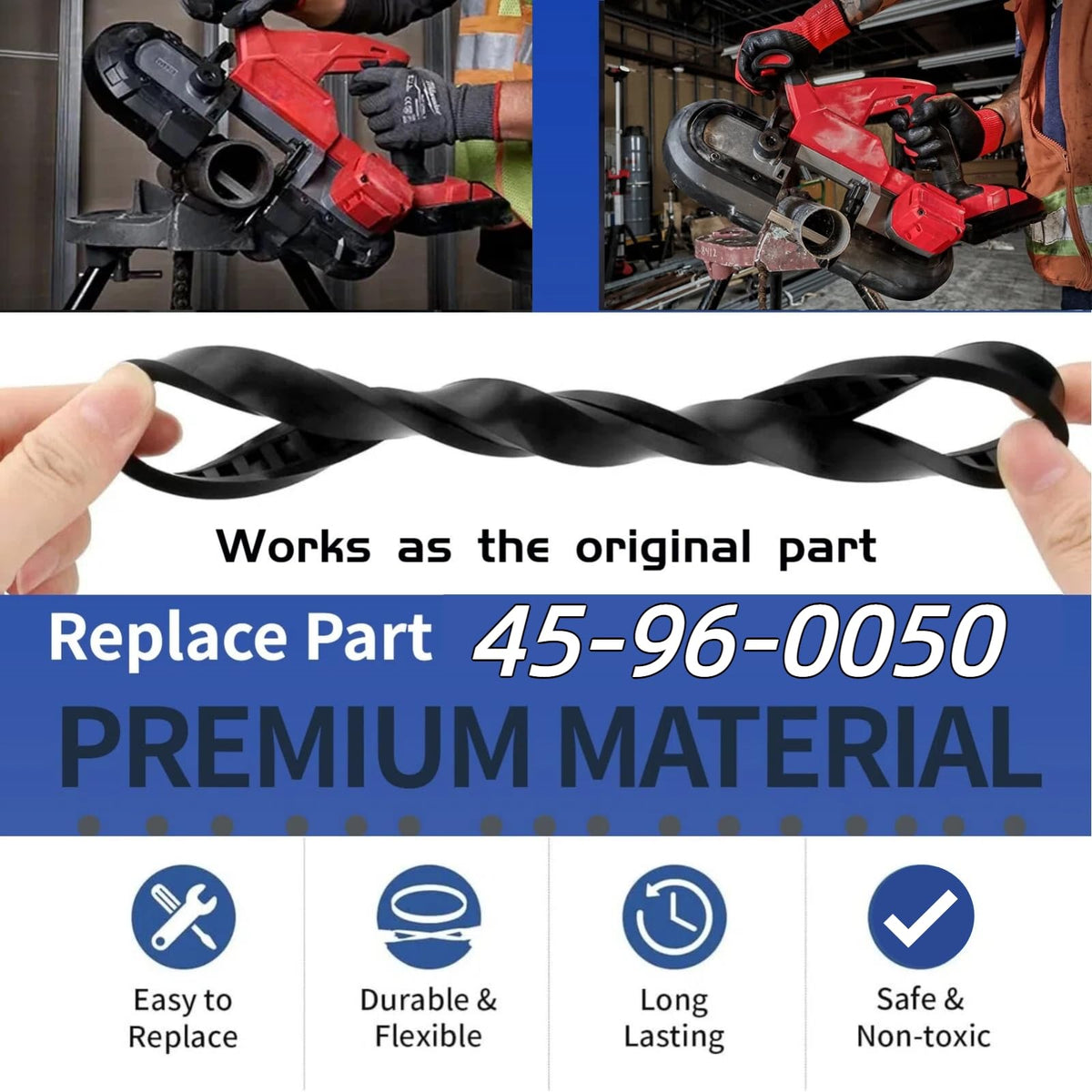4 Pack Bandsaw Drive Belt Replacement for Meelwaukii 2829-20 Band Saw