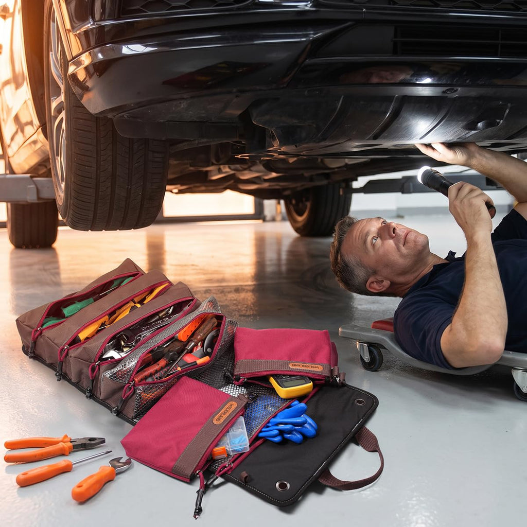 3-In-1 Tool Roll Set, Heavy-Duty 15L-Large Roll Up Tool Bag