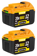 2 Pack 12000mAh Replacement for Dewalt 20V MAX Battery, High Capacity Compatible with DCB200 DCB201 DCB203 DCB204