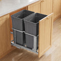 Pull Out Trash Can Under Cabinet, 35QT x2 Soft-Close Under Sink Garbage Bin with Full-Extension Slides, Heavy Duty