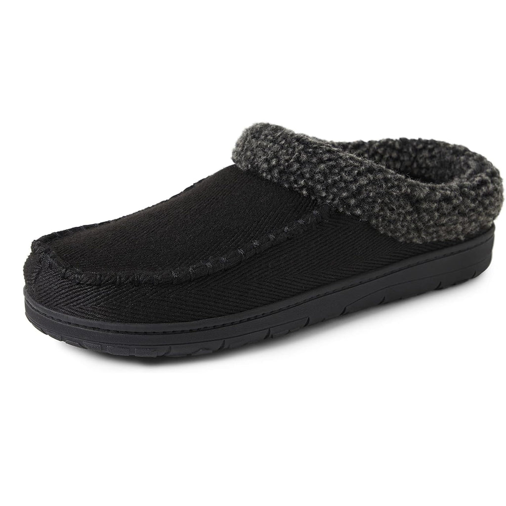 Men's Indoor/Outdoor Breathable Memory Foam Clog Offered in Wide Widths, Black (Twill), Medium