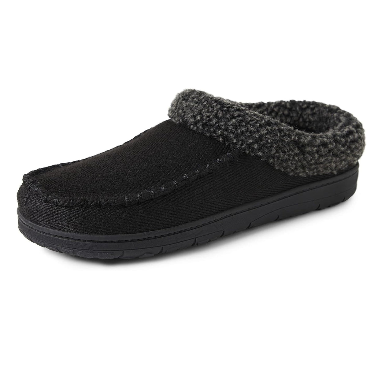 Men's Indoor/Outdoor Breathable Memory Foam Clog Offered in Wide Widths, Black (Twill), Medium