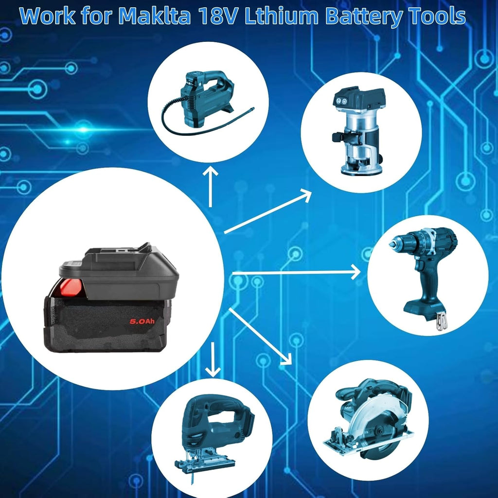 Fit for Milwaukee for M18 Battery Adapter Replace for Makita 18V Battery