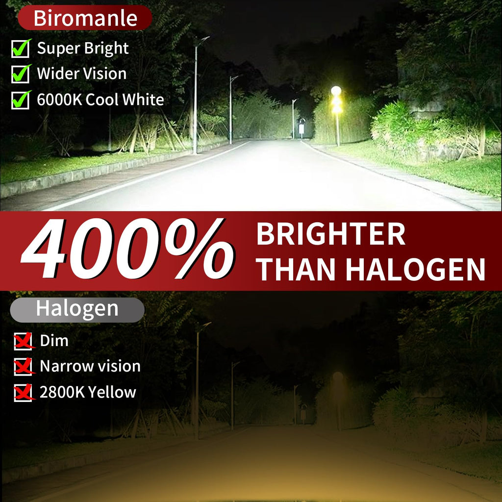 Biromanle Compatible with GMC Sierra Hi/Lo Beam Bulbs (Pack of 4)