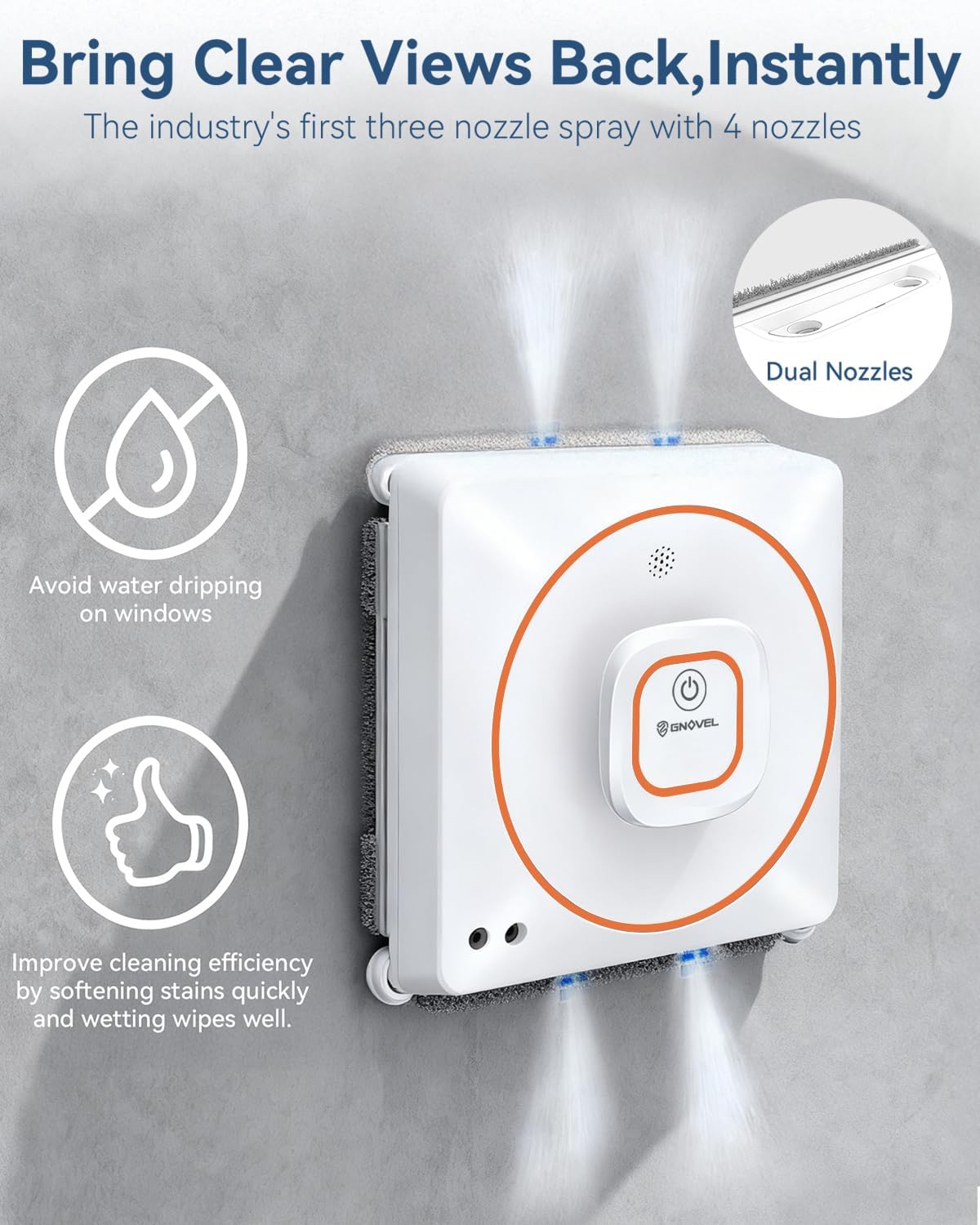 8000Pa Anti-Fall Window Cleaner Robot Auto Spray for High Rise Glass