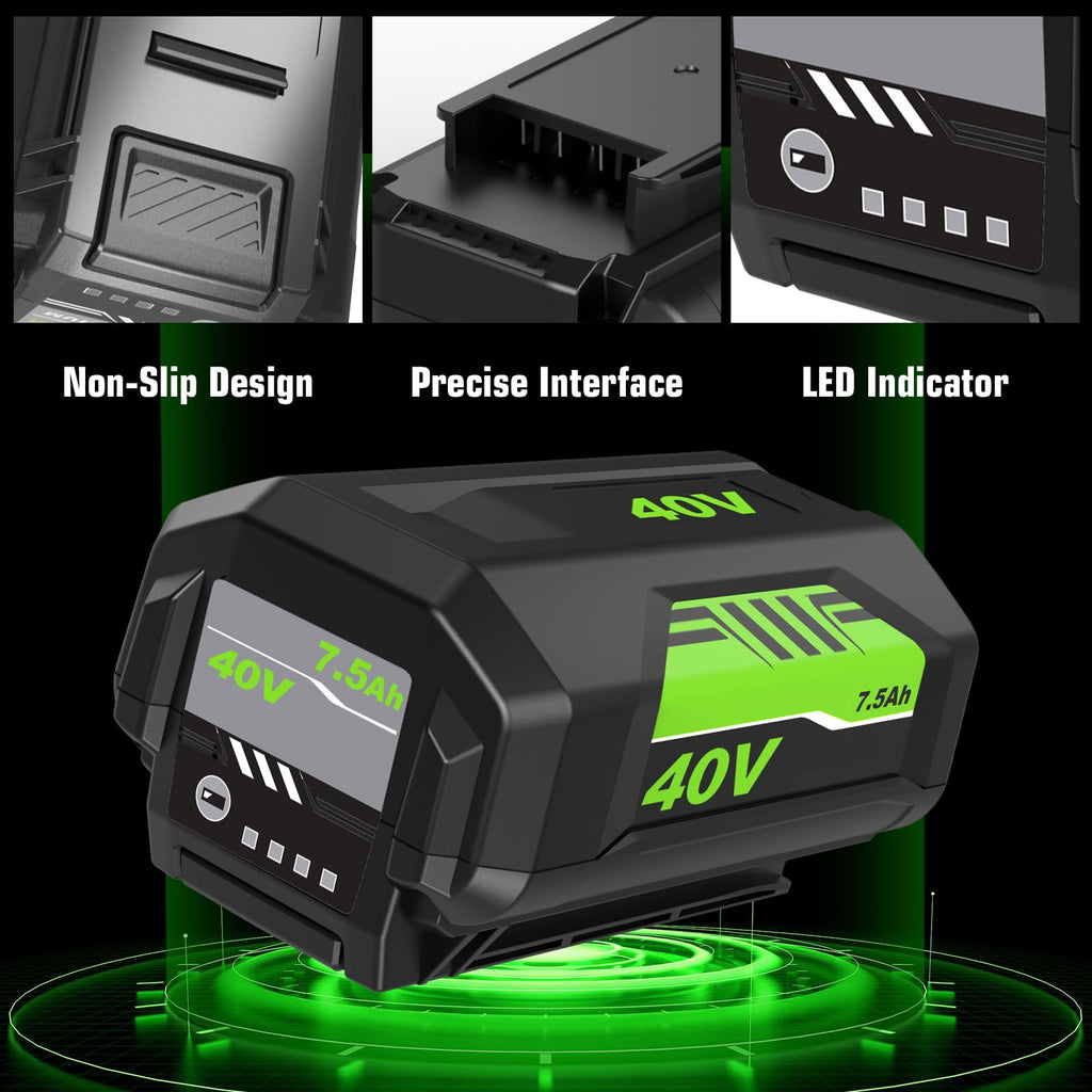 7.5Ah 40 Volt Replacement for Ryobi 40V Battery 7500mAh OP40601 OP40602