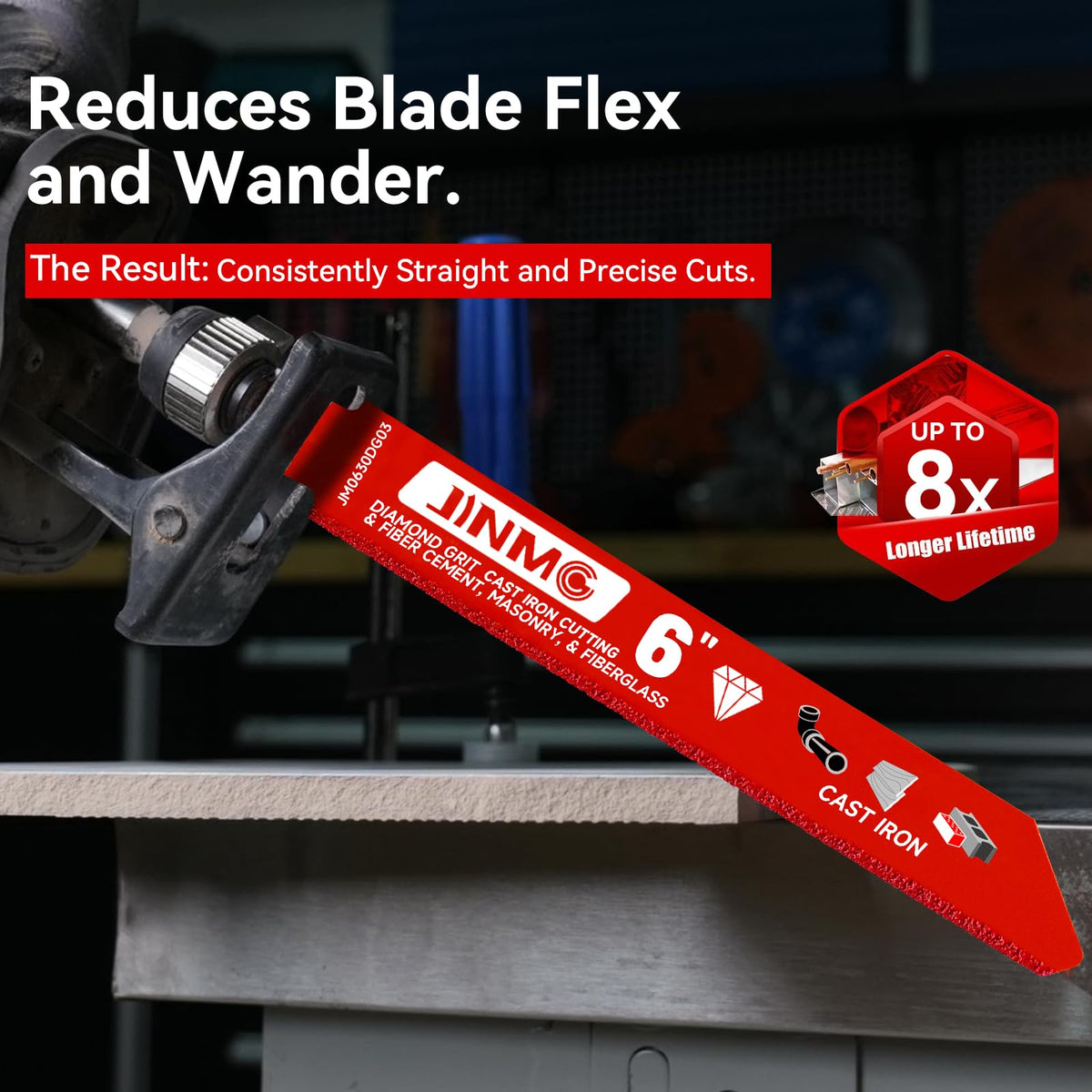 3 Pack 6 inch 40-50 Diamond-Grit Reciprocating Saw Blade