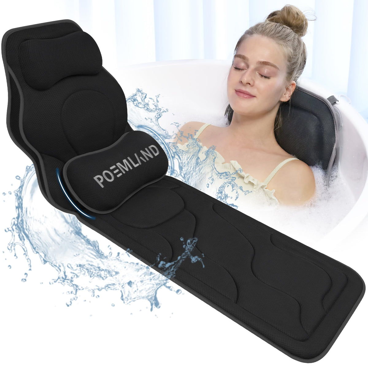 Luxury Full Body Bath Pillows for Tub，Extra Thick Bathtub Cushion