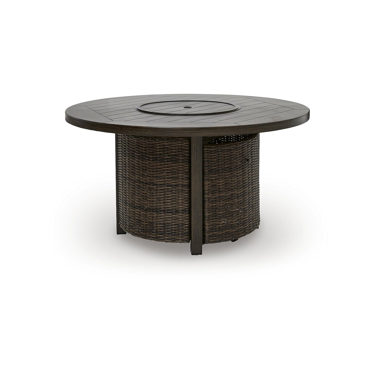 Outdoor Fire Pit Table, Round Wicker Propane
